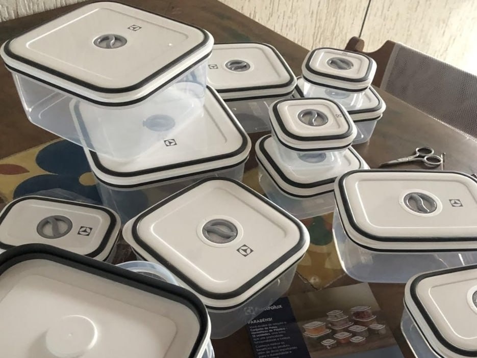 Kit com 12 Potes Herméticos Electrolux