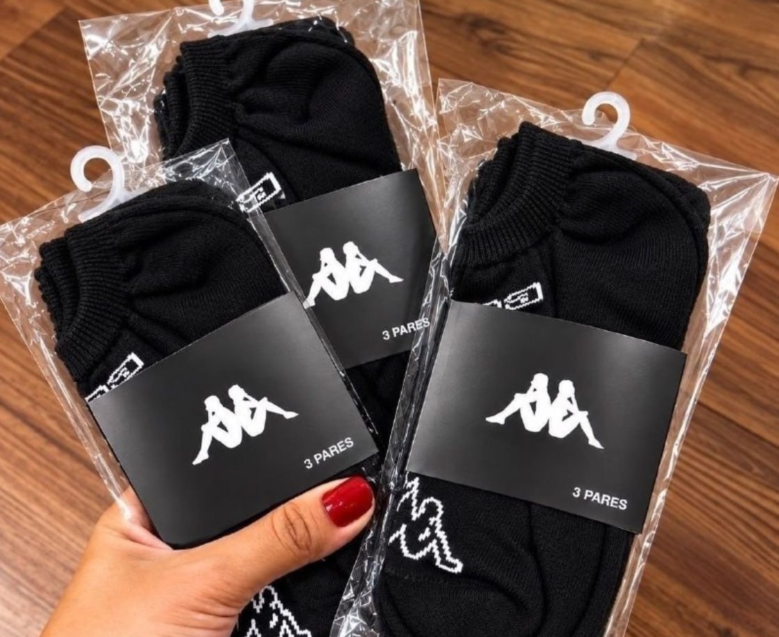 Kit 9 Pares Meias Kappa Soquete Invisível 2 cores