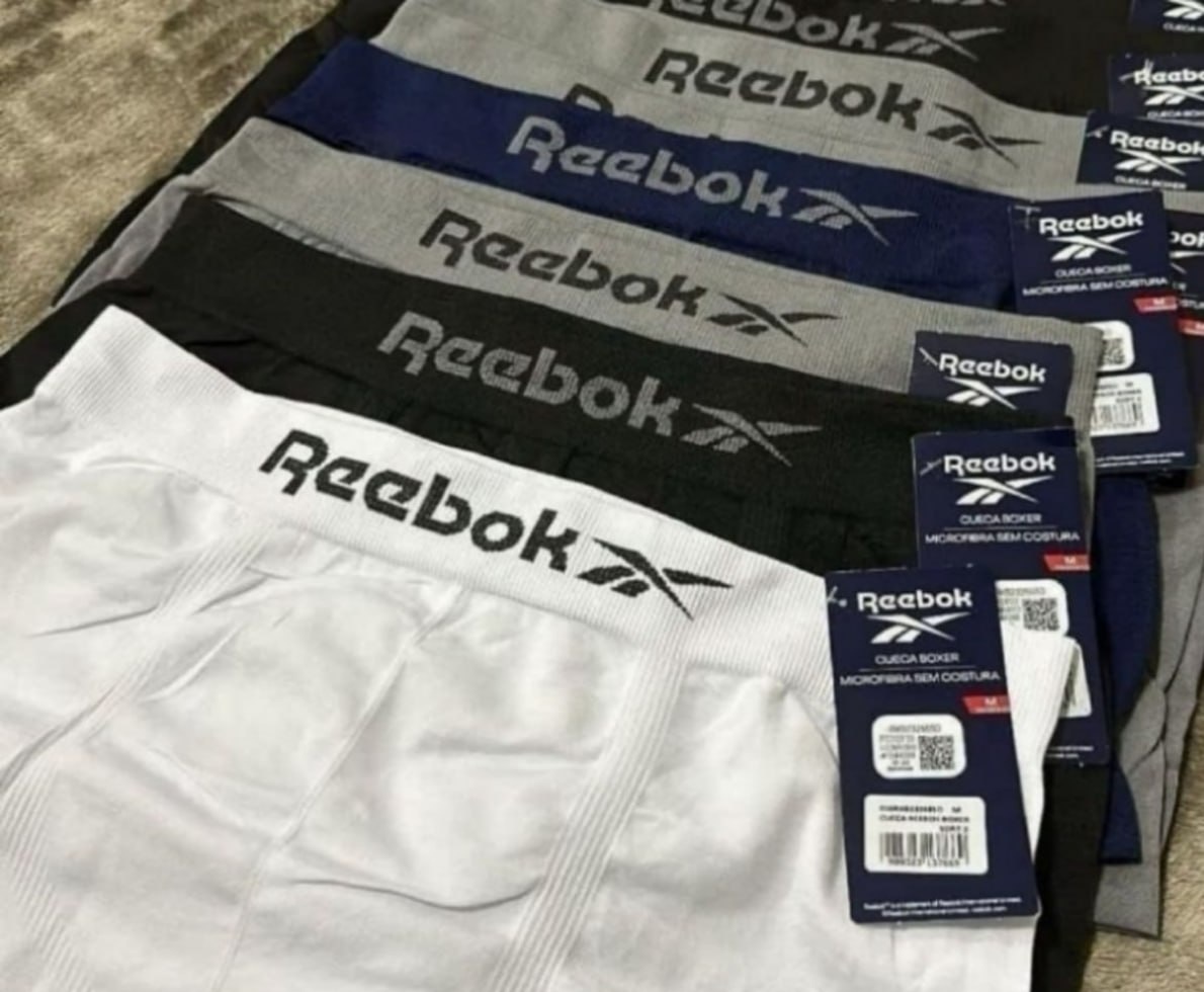 Kit 6 Cuecas Boxer Reebok Microfibra Sem Costura