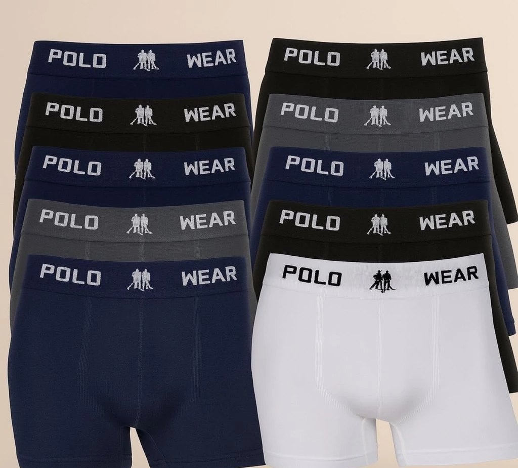 Kit 12 Cuecas Boxer Polo Wear