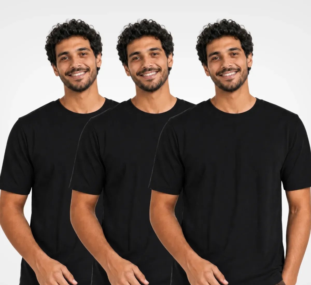 Kit 3 Camisetas Básica Masculina Unissex Lisa 100 Algodão
