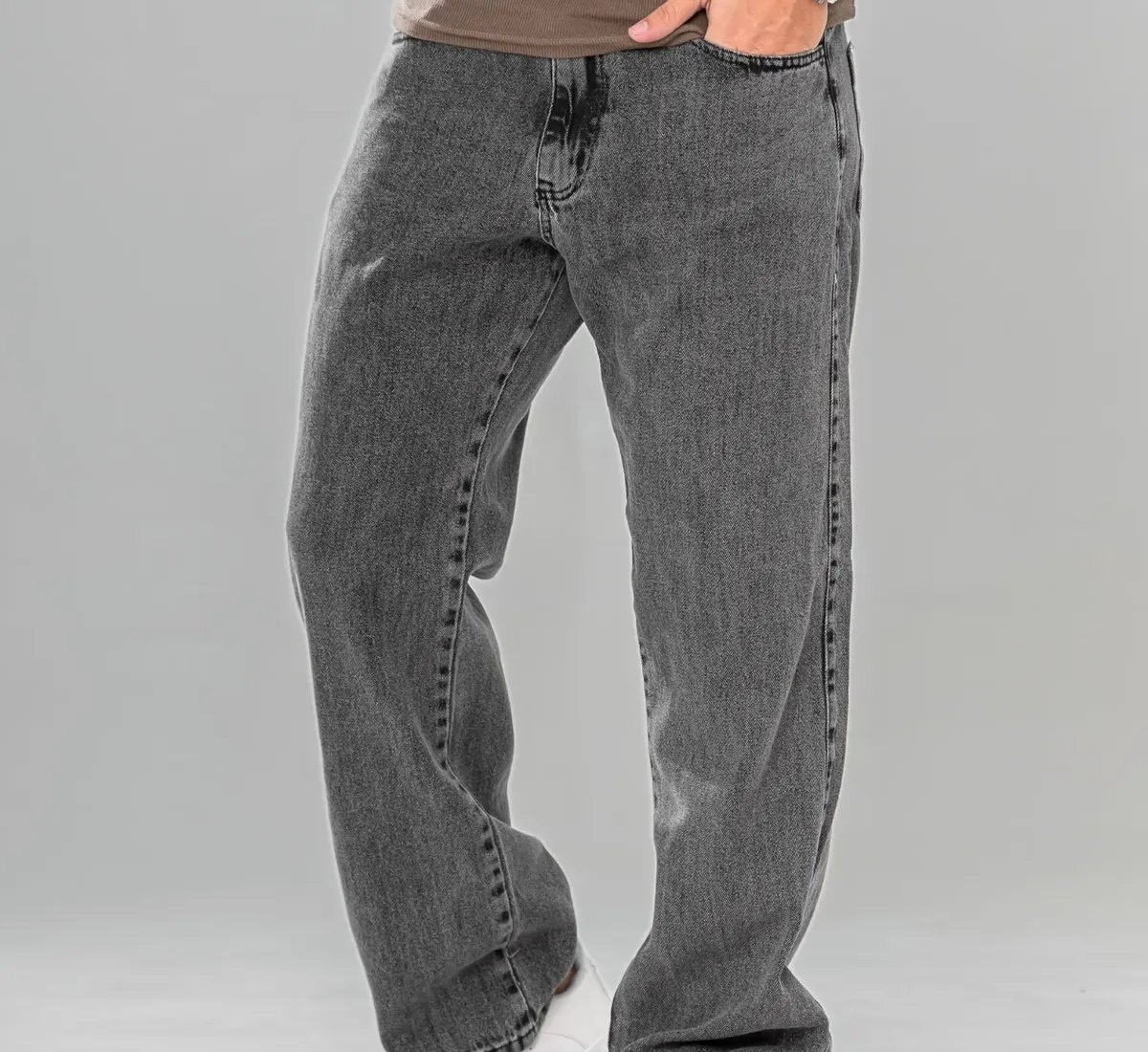 Calça Balão Jeans Masculina Marmorizada Streetwear Larga Baggy