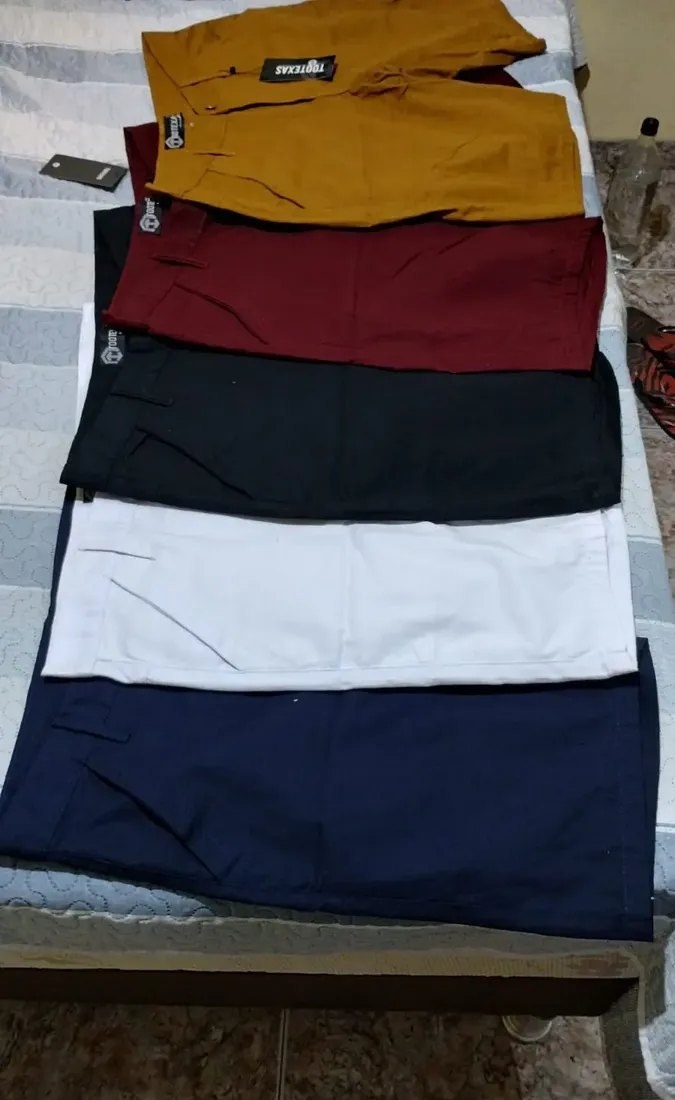 Kit 5 Bermudas Masculinas Sarja Casual