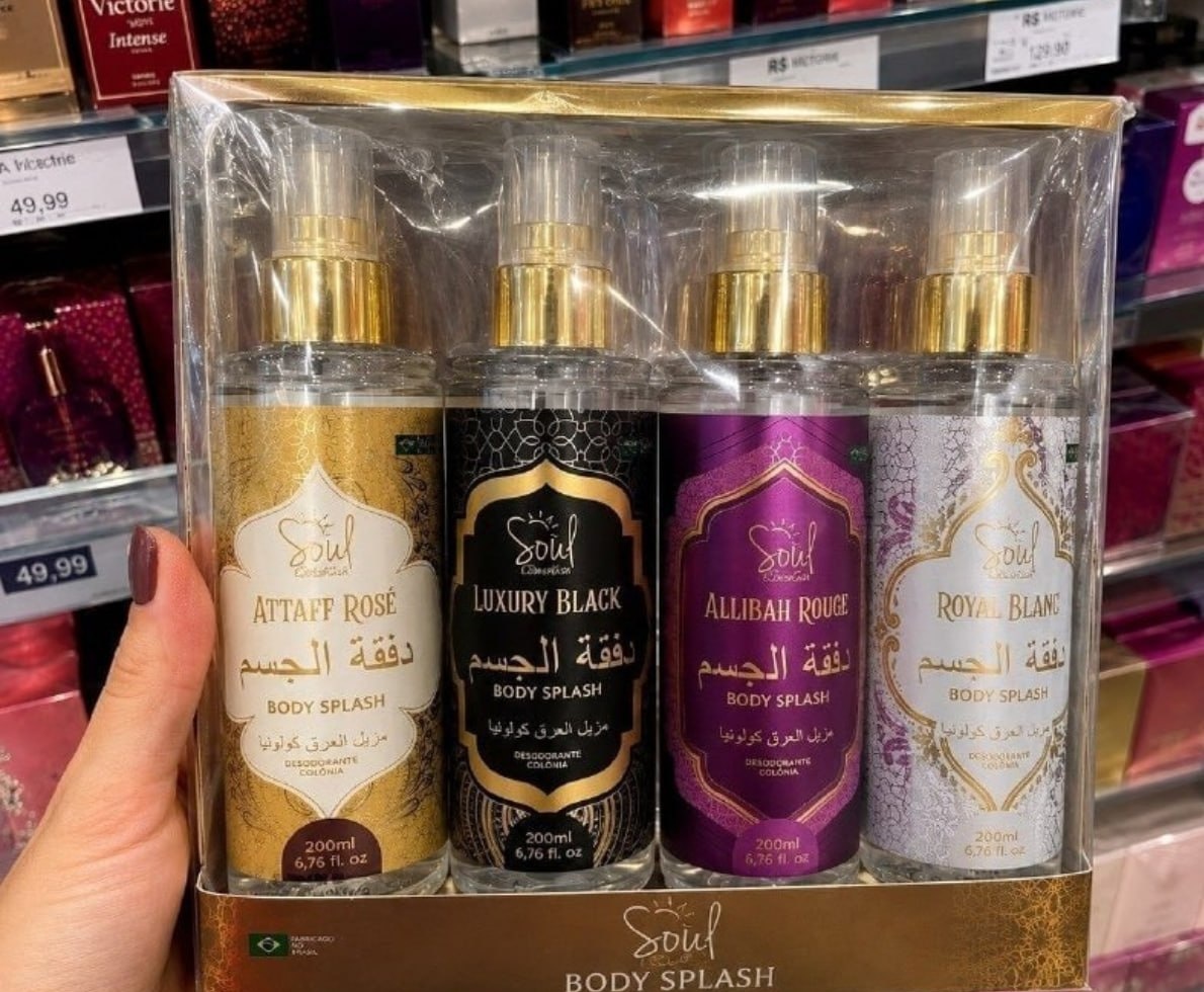 Body Splash Árabe com 4 unidades 200ml