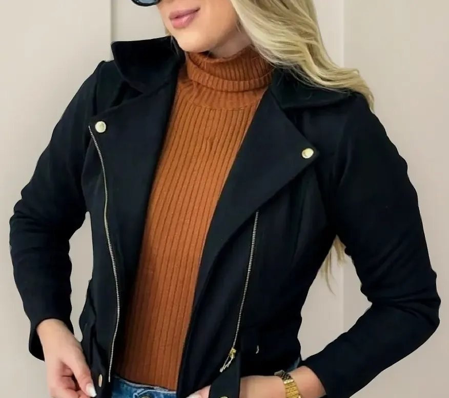 Jaqueta Suede Feminina Moda Inverno