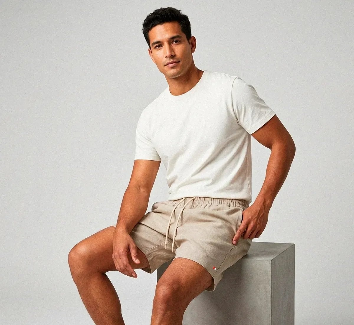 Shorts Linho Masculino Sandrini Casual Vero Confortável