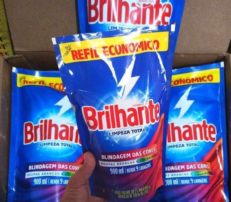 Refil Sabão Líquido Brilhante Limpeza Total 900ml
