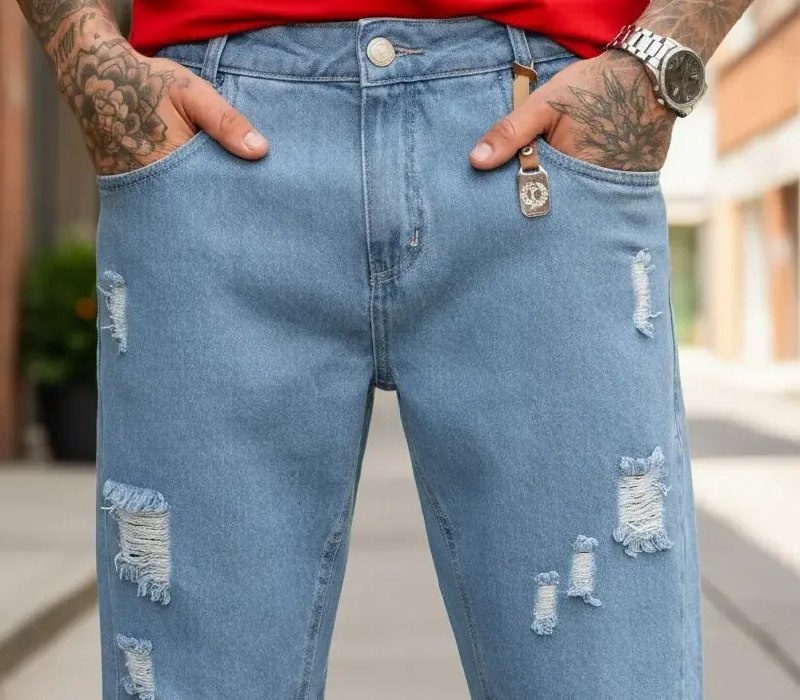 Bermuda Masculina Jeans Rasgada Qualidade Premium