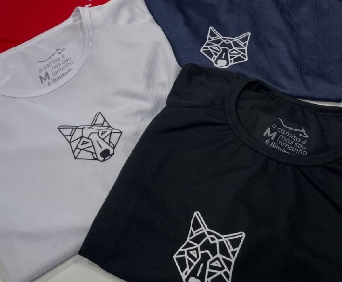 Kit 3 Camisetas Dry Alpha Lobo Geométrico