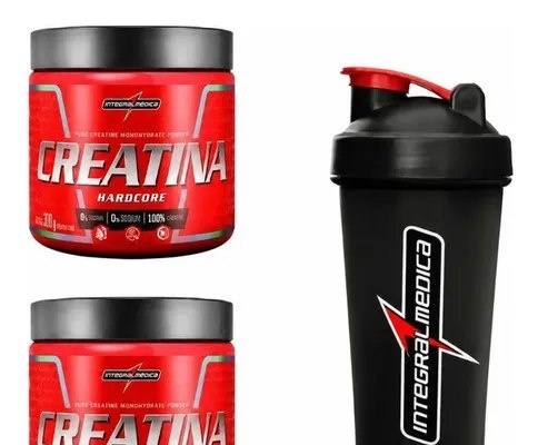 Kit 2 Creatina Integralmédica 300g  Coqueteleira 600ml