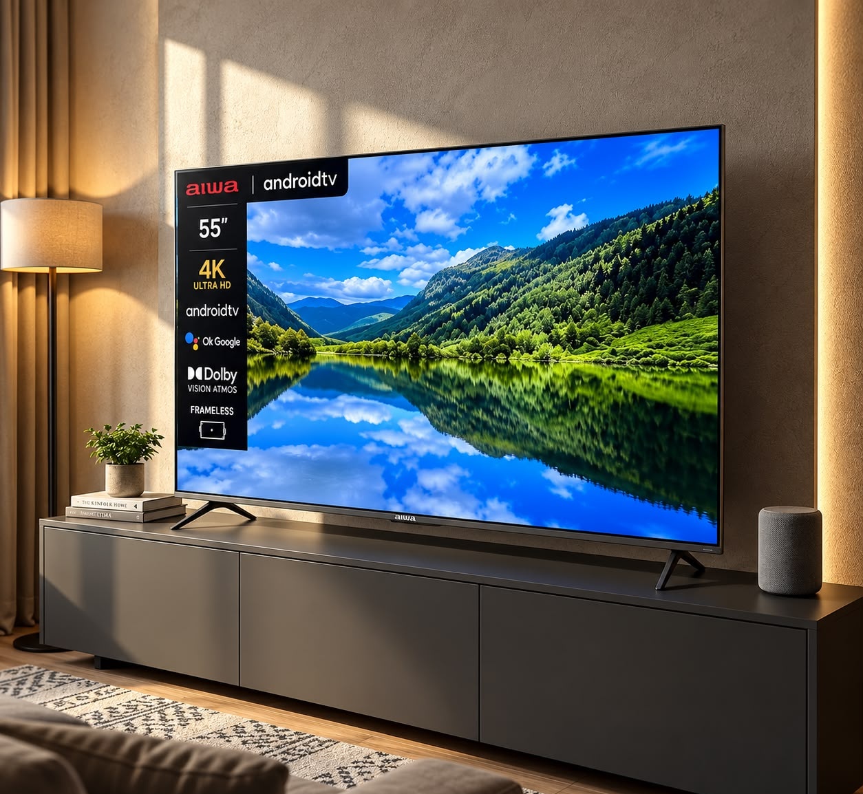 Smart TV AIWA 55 Android 4K Borda Ultrafina Dolby