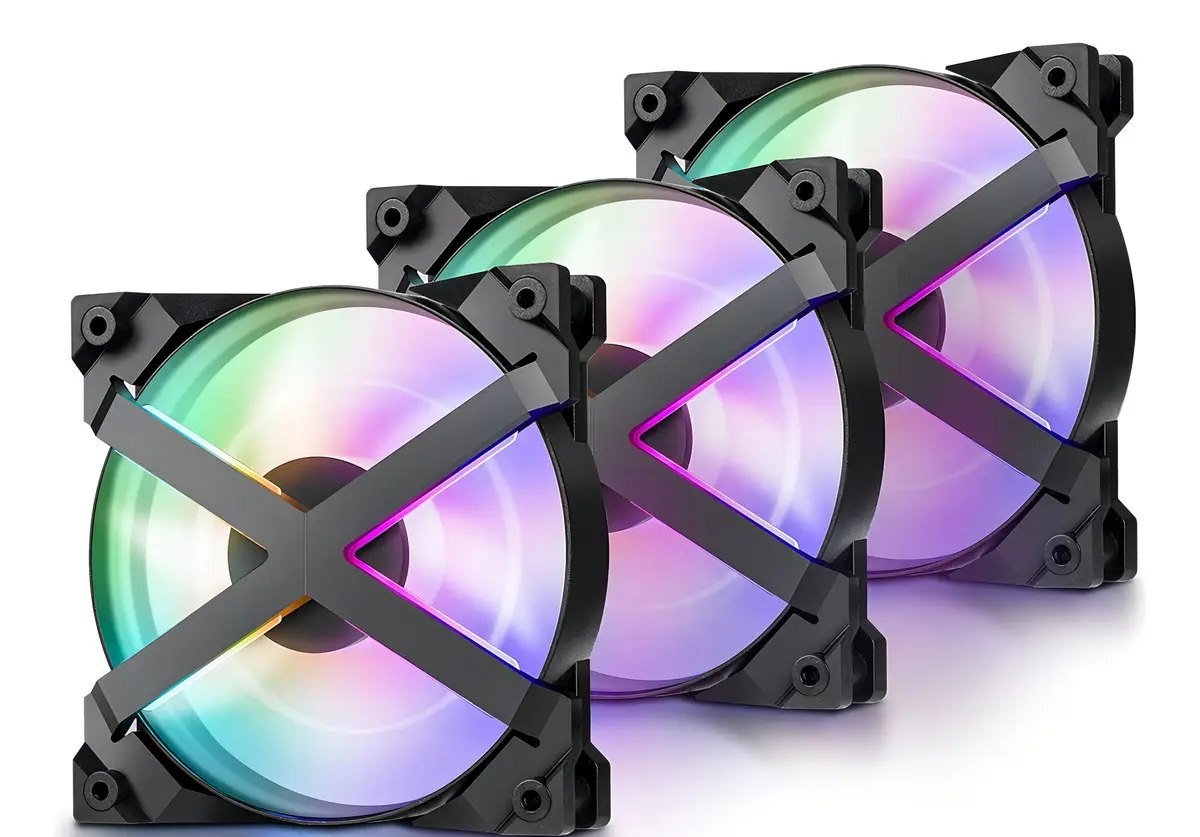 Kit Com 3 Fans Gamer 120mm Deepcool Mf120 Gt Rgb Preto