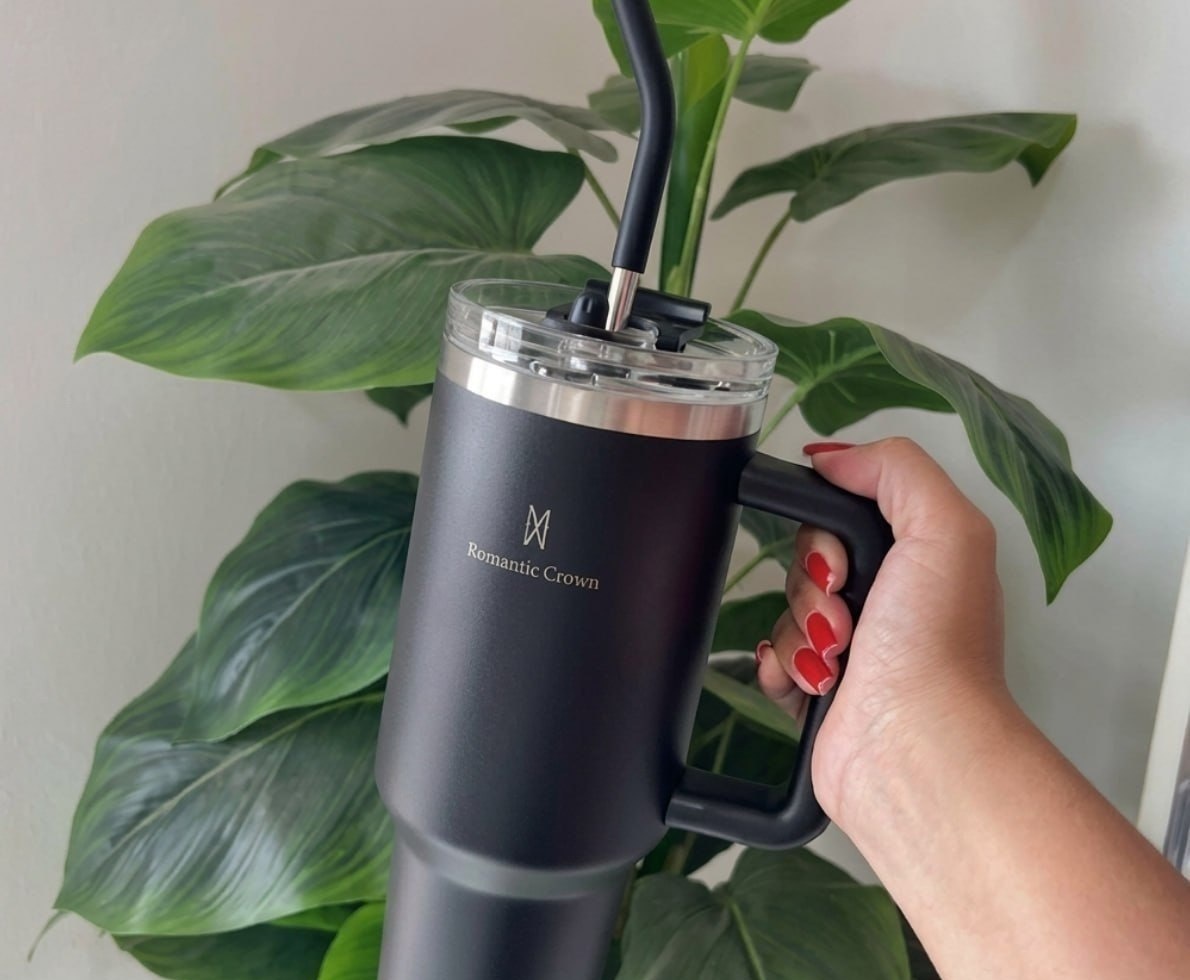Copo Térmico Gigante 1,2L Inox com Tampa e Canudo