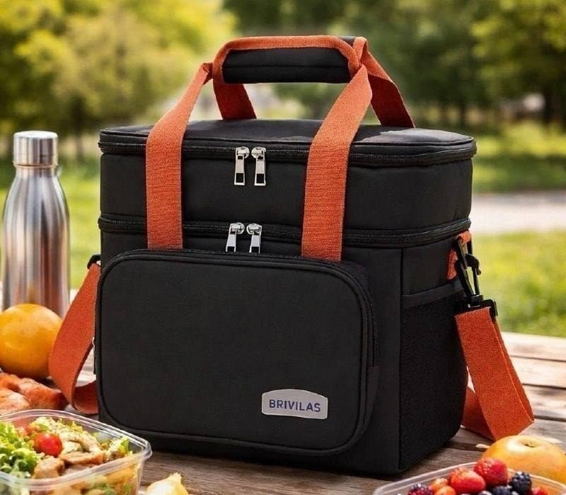 Bolsa Térmica Marmita Lancheira Grande Cinza