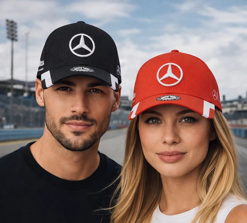 Kit 2 Bonés Mercedes Benz Petronas Strapback