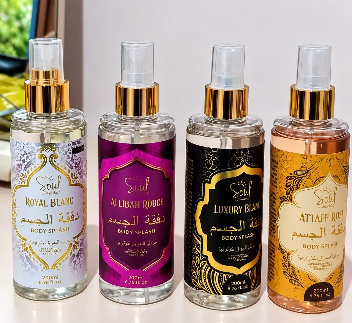 Kit com 4 Body Splash Árabe 200ml Feminino