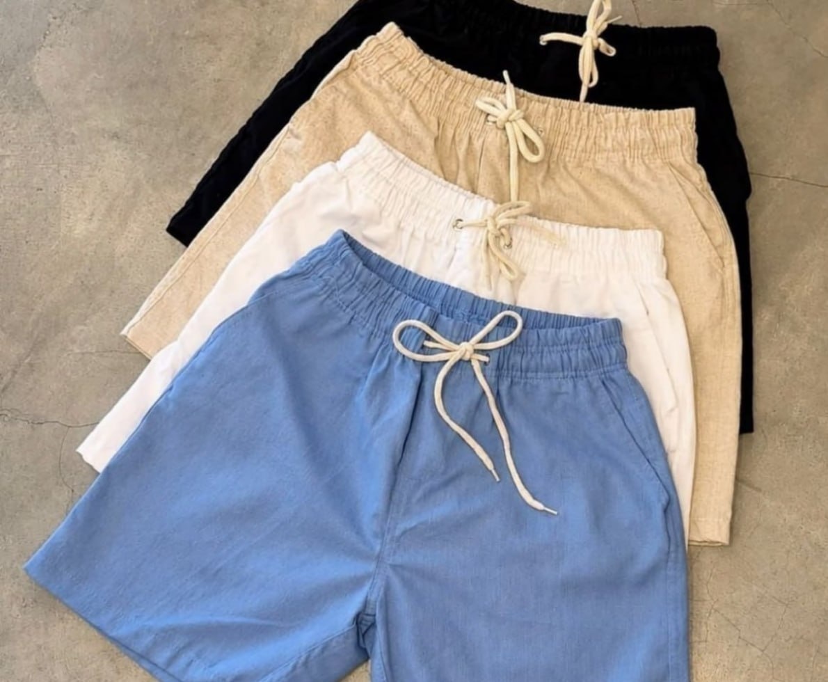 Kit 3 Bermudas Linho Premium Moda Verão