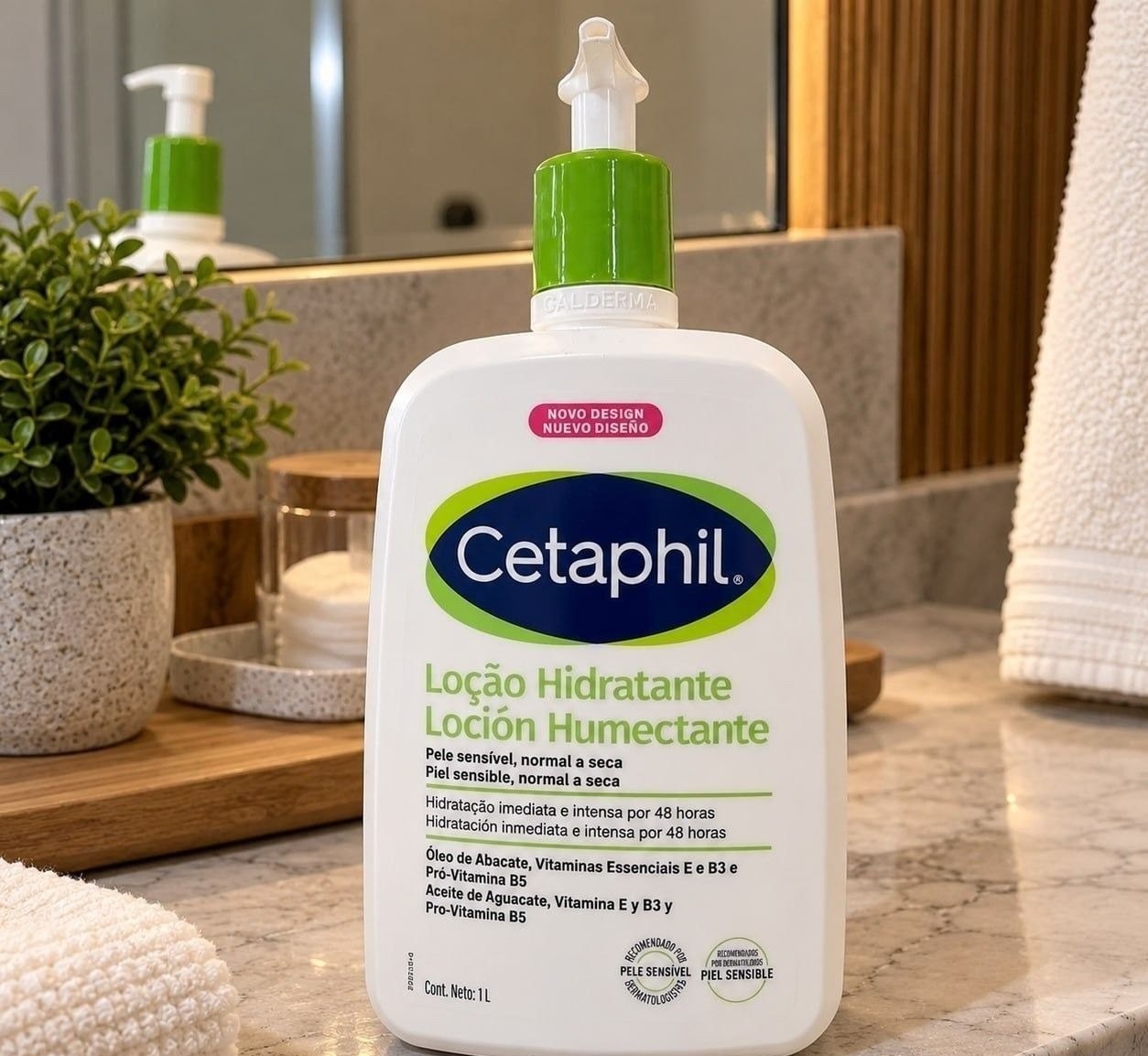 Loção Hidratante para Corpo e Rosto Cetaphil 1L