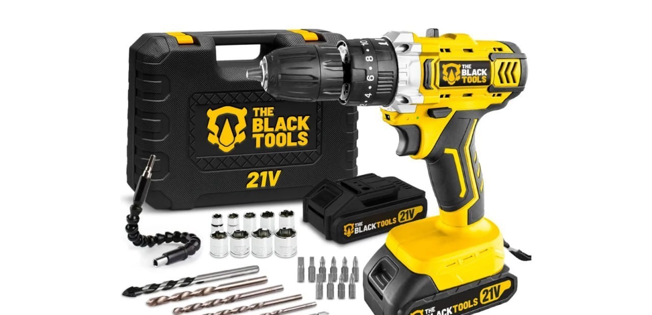 Parafusadeira e Furadeira de Impacto Black Tools 2 Baterias C Maleta 21V Bivolt