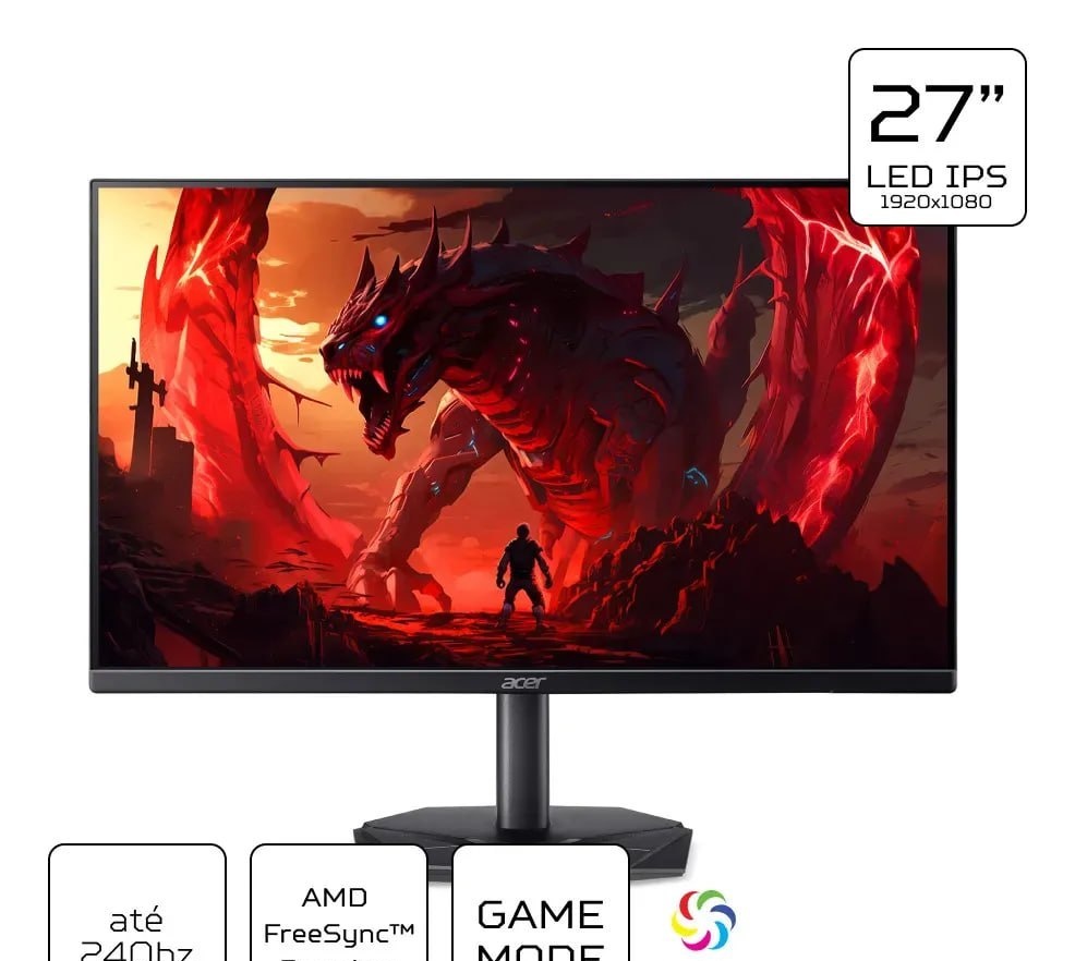 Monitor Acer Gamer 27 KG270 240Hz 0,5ms HDR10 IPS