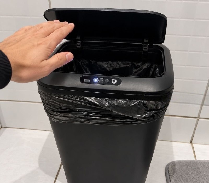 Lixeira Inteligente Automática Redonda com Sensor 16L