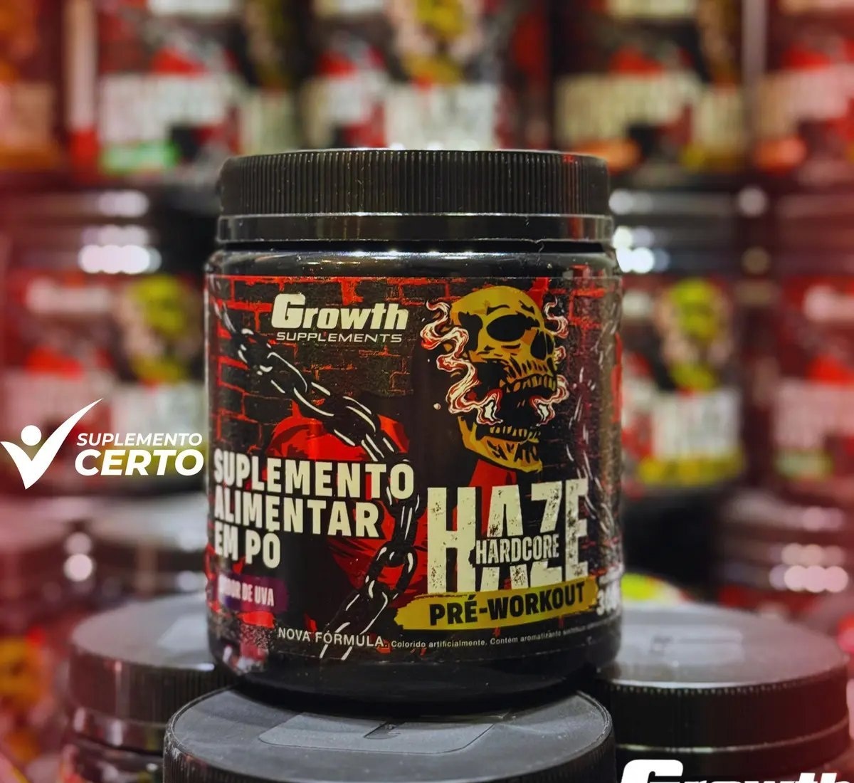 Pré-treino Haze Hardcore 300g Growth Supplements - Uva
