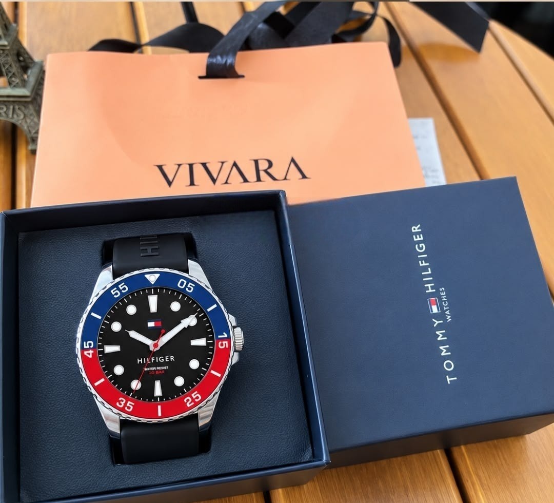 Relógio Tommy Hilfiger Borracha Preto