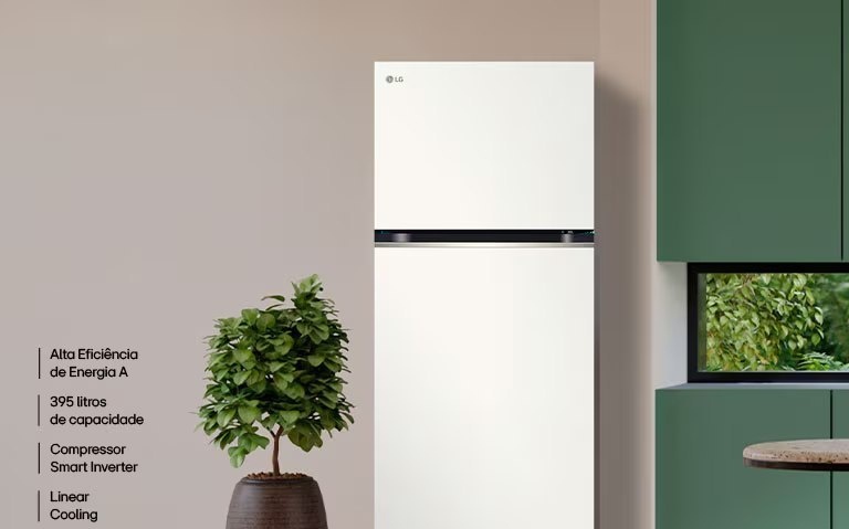 Geladeira LG Frost Free Inverter 395L Duplex Cor Branca 110V