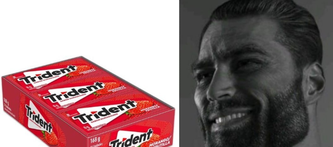 Cx Chiclete Trident Morango Sem Açúcar 21 un. 8g