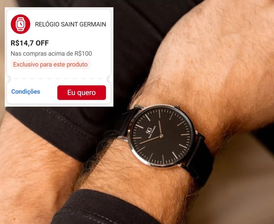 Relógio Saint Germain Preto Murray Black Hill 40mm