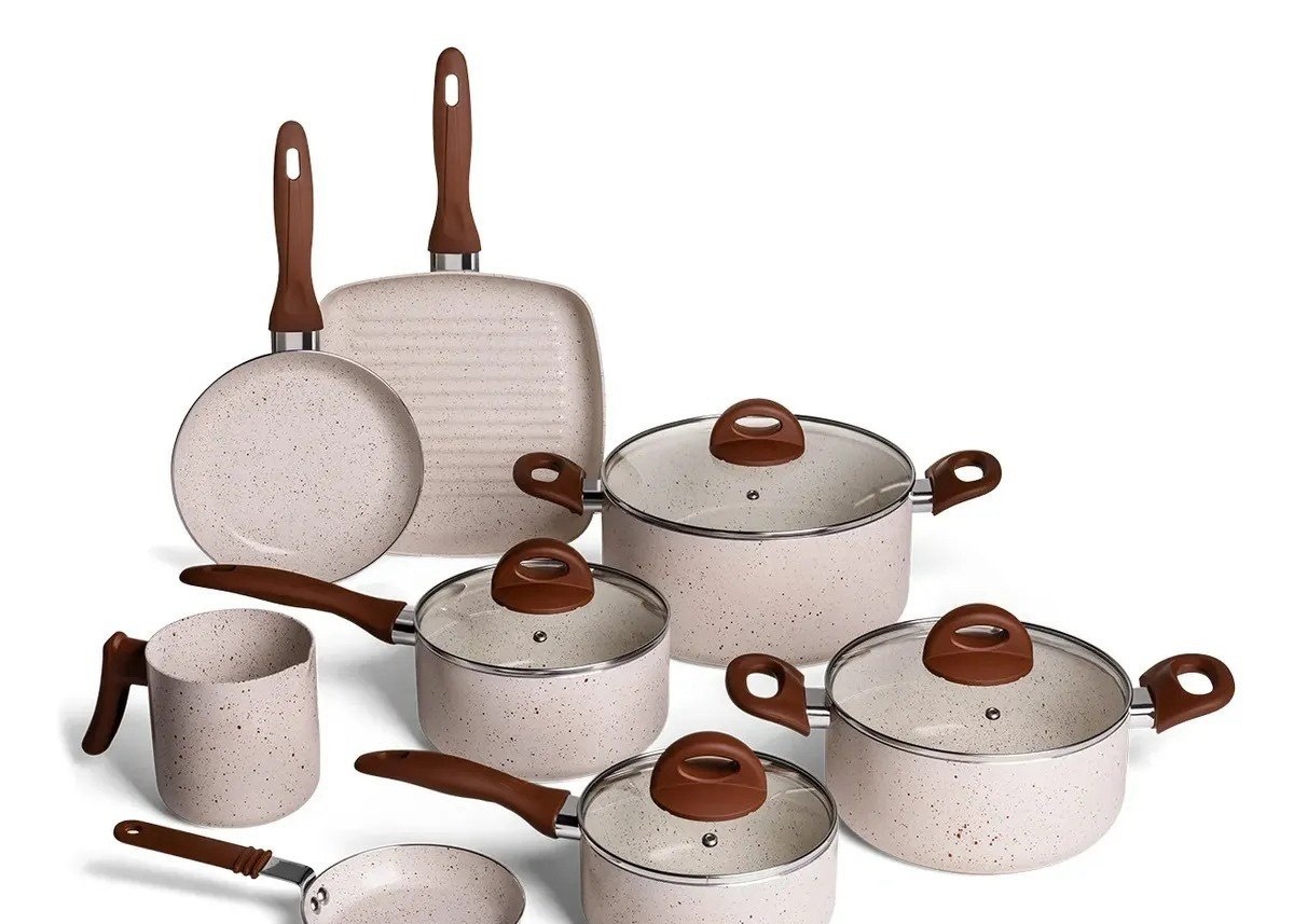 Conjunto de Panelas 8 Peças Ceramic Life Smart Plus Vanilla - Brinox