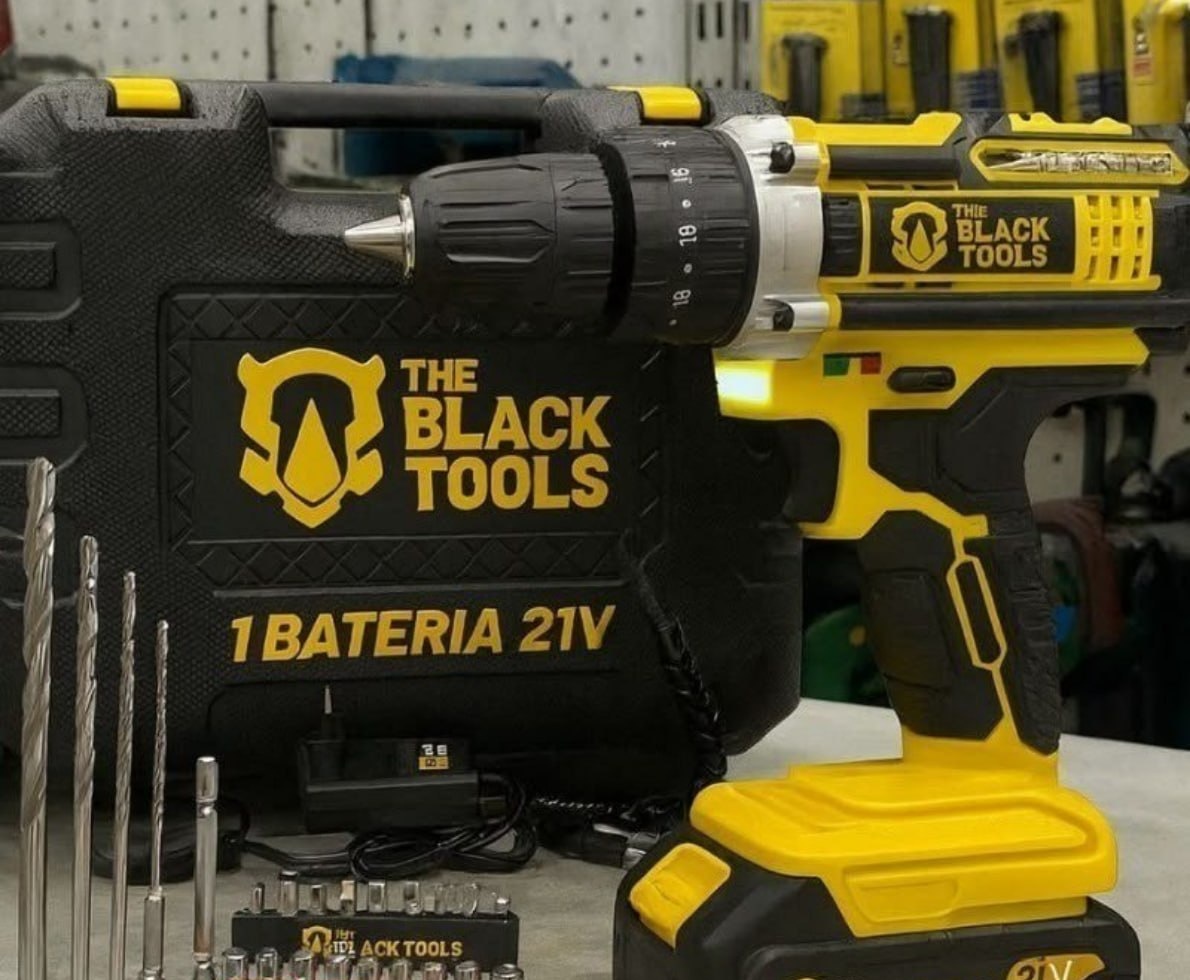 Parafusadeira Furadeira 12V Profissional  Bateria  Maleta The Black Tools
