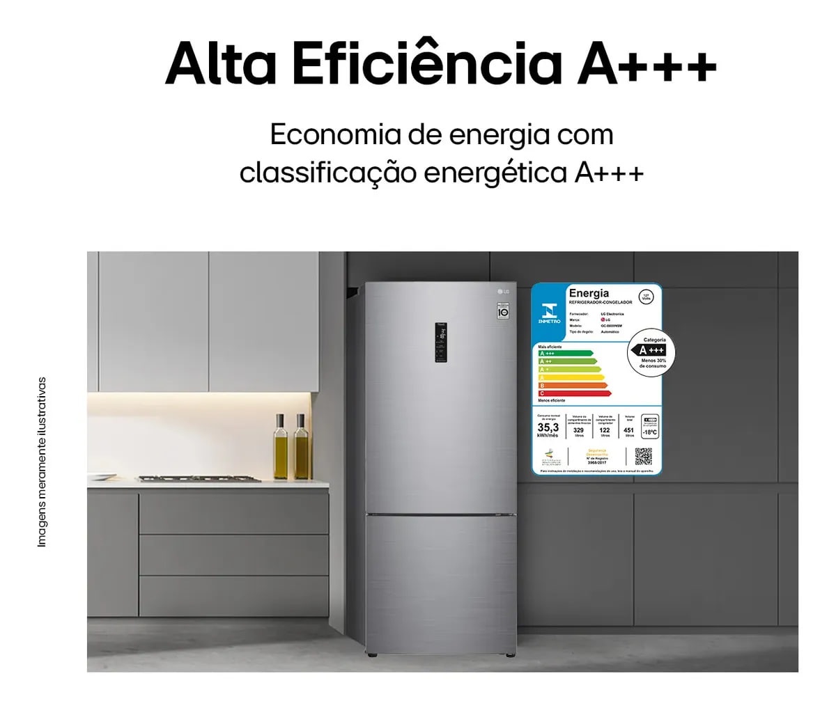 Geladeira Smart LG Frost Free Inverter 451L Inverse Cor Inox Look 127V