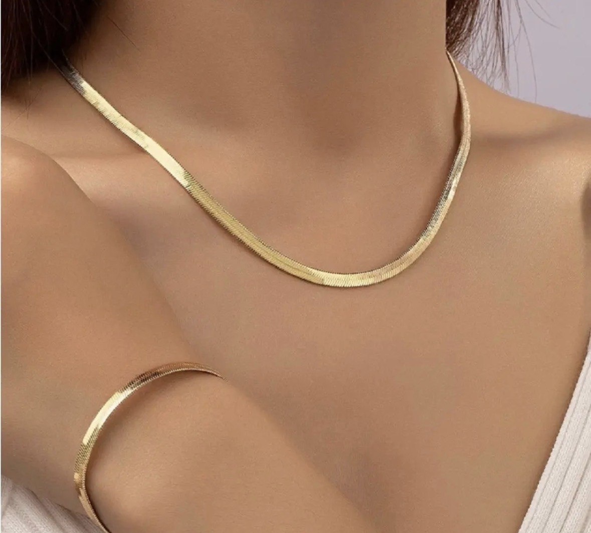 Kit Colar Choker 45cm  Pulseira Aço Inox Original Feminino