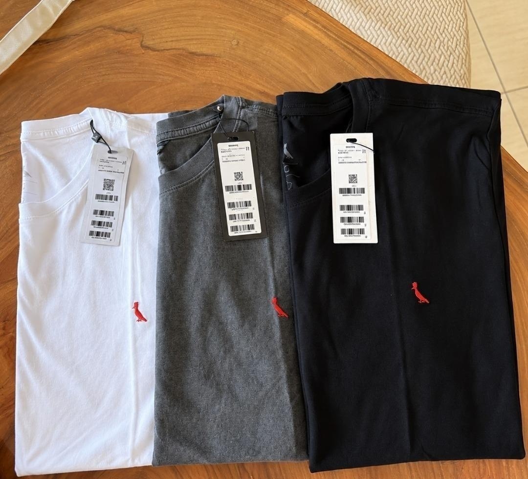 Kit 3 Camisetas Básicas Brasa Pica Pau Bordado Reserva