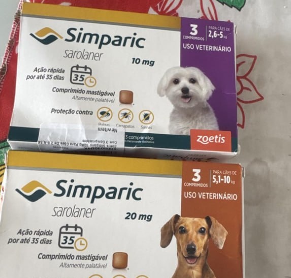 Zoetis Simparic 10mg de 2,6 Até 5Kg 03 Comprimidos