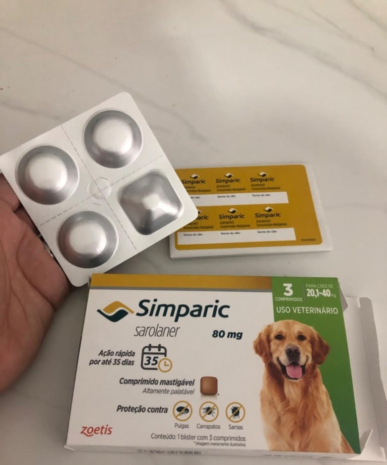 Zoetis Simparic 80mg de 20,1 - 40 kg 03 Comprimidos