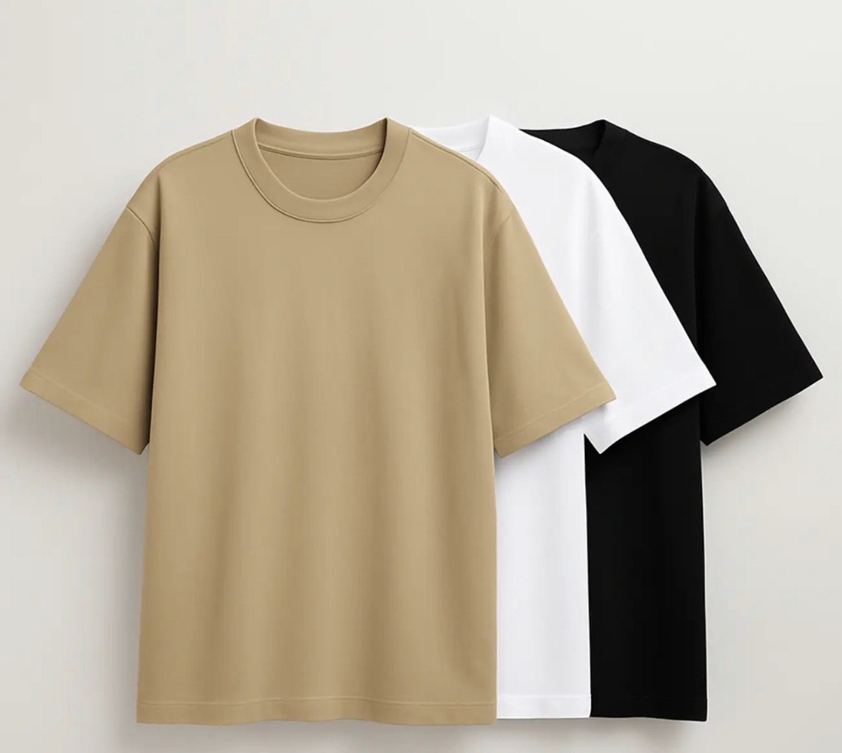 Kit 3 Oversized Masculina Stretwear Básica Lisa Premium