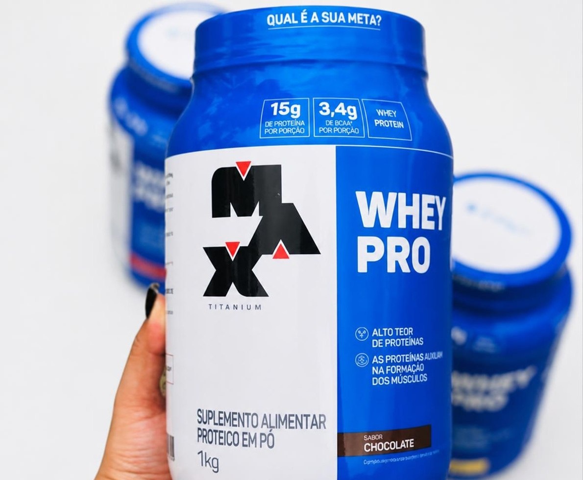 Proteína Max Titanium Whey Pro Concentrado Sabor Chocolate 1Kg