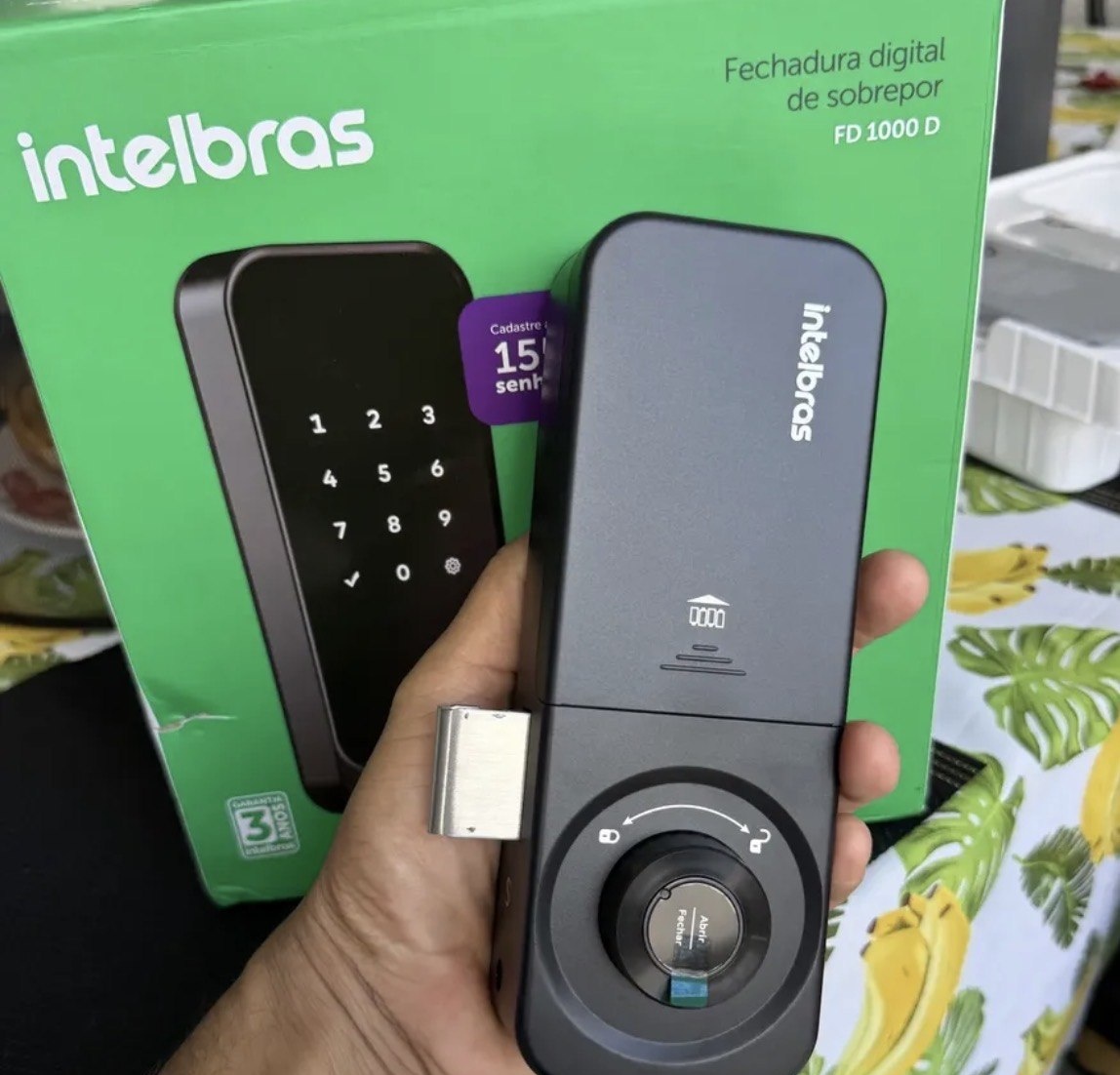 Fechadura Digital De Sobrepor Fd 1000 D Preta Intelbras