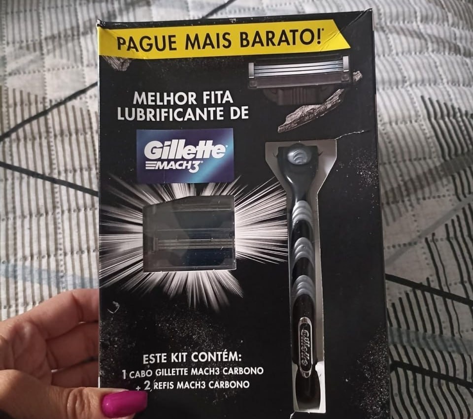 Kit Gillette Mach3 Carbono 1 Cabo  2 Cargas