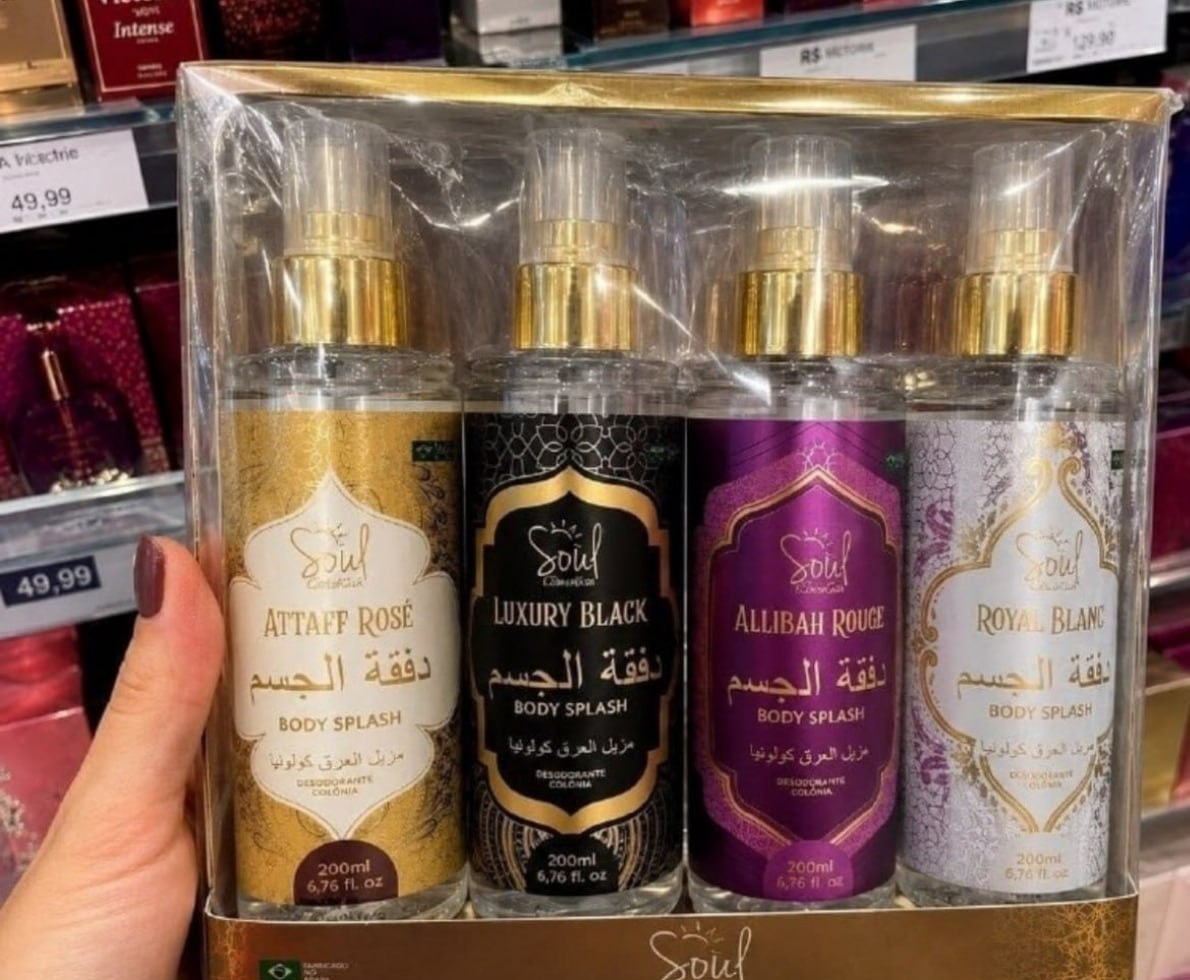 Body Splash Árabe com 4 unidades de 200ml