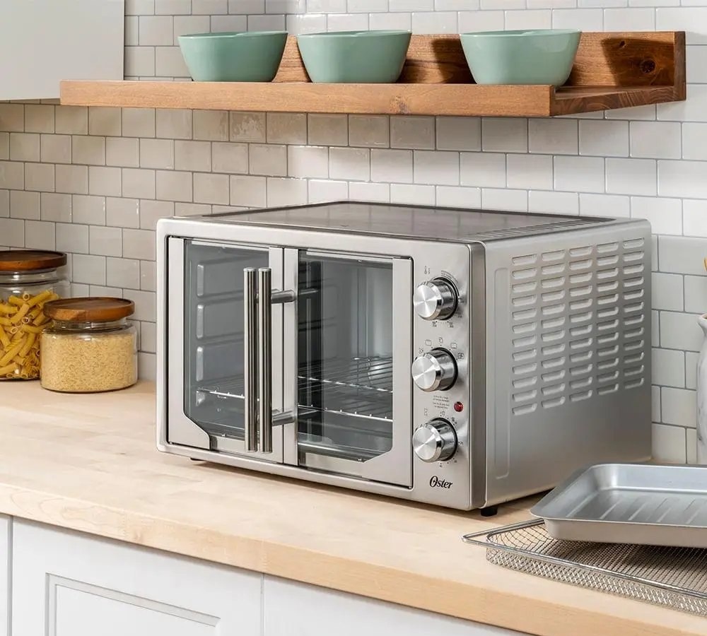 Forno E Fritadeira Sem Óleo Oster 42l French Door 2 Em 1 Cor Prateado
