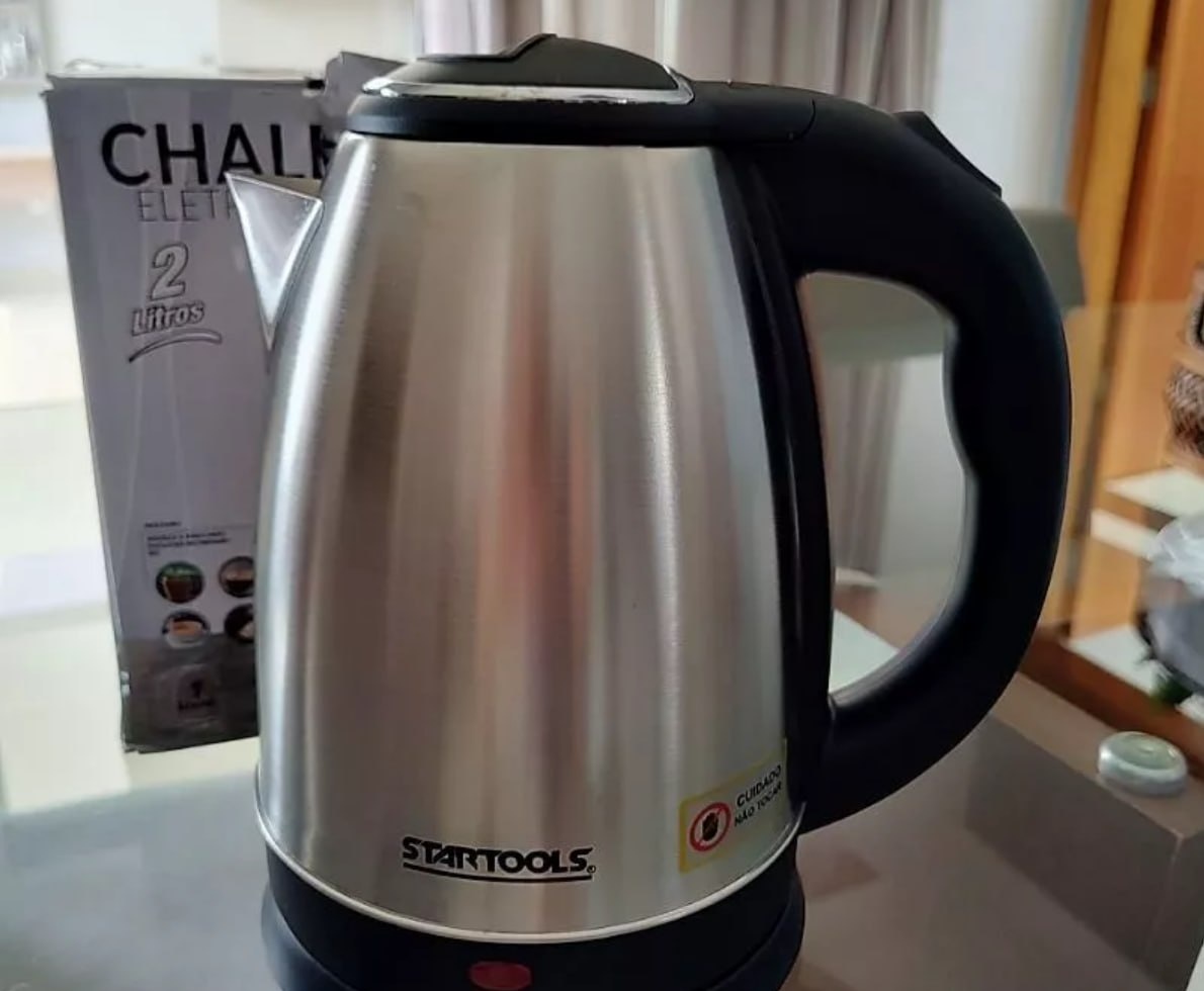 Chaleira Elétrica Jarra Café Chá Inox 110V