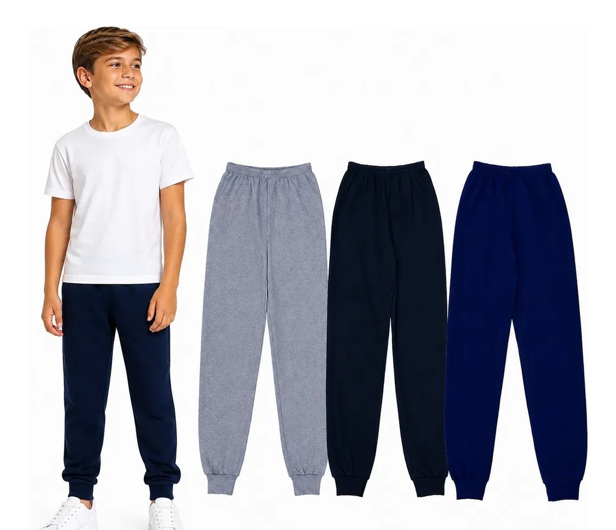 Kit 3 Calça Moletom Flanelado Juvenil Inverno Barato Atacado