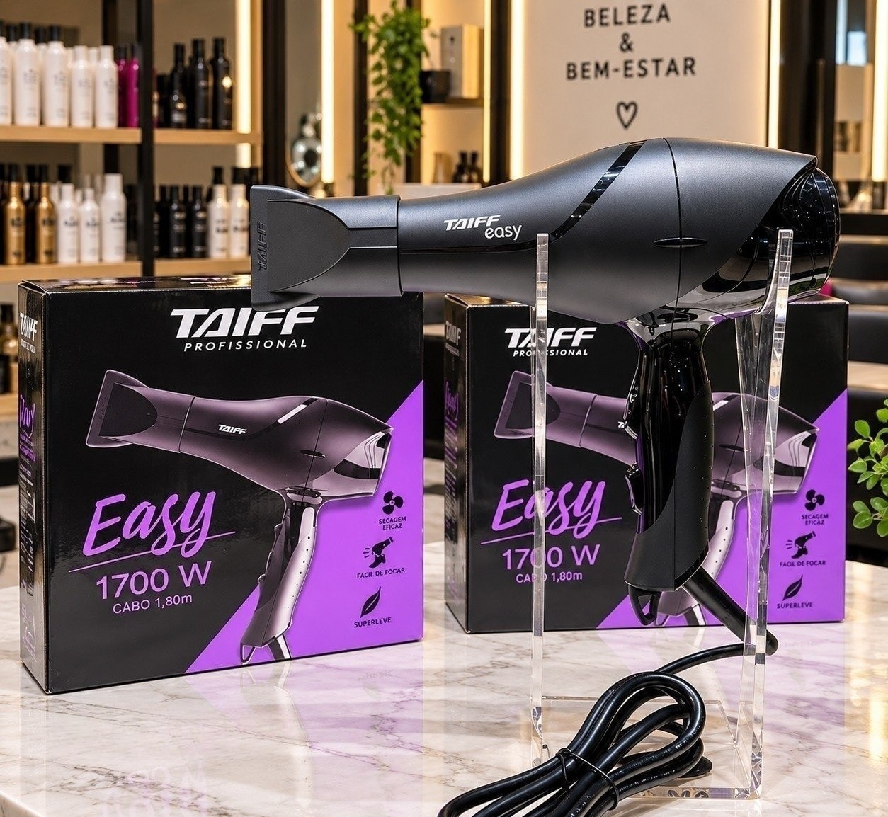 Secador De Cabelos Motor AC Profissional Easy 1700W Taiff 127V