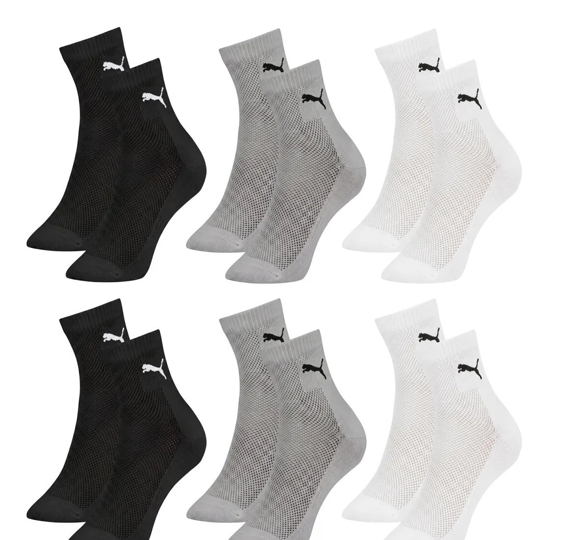 Kit 6 Pares Meias Puma Cano Médio Esportiva Algodão Original
