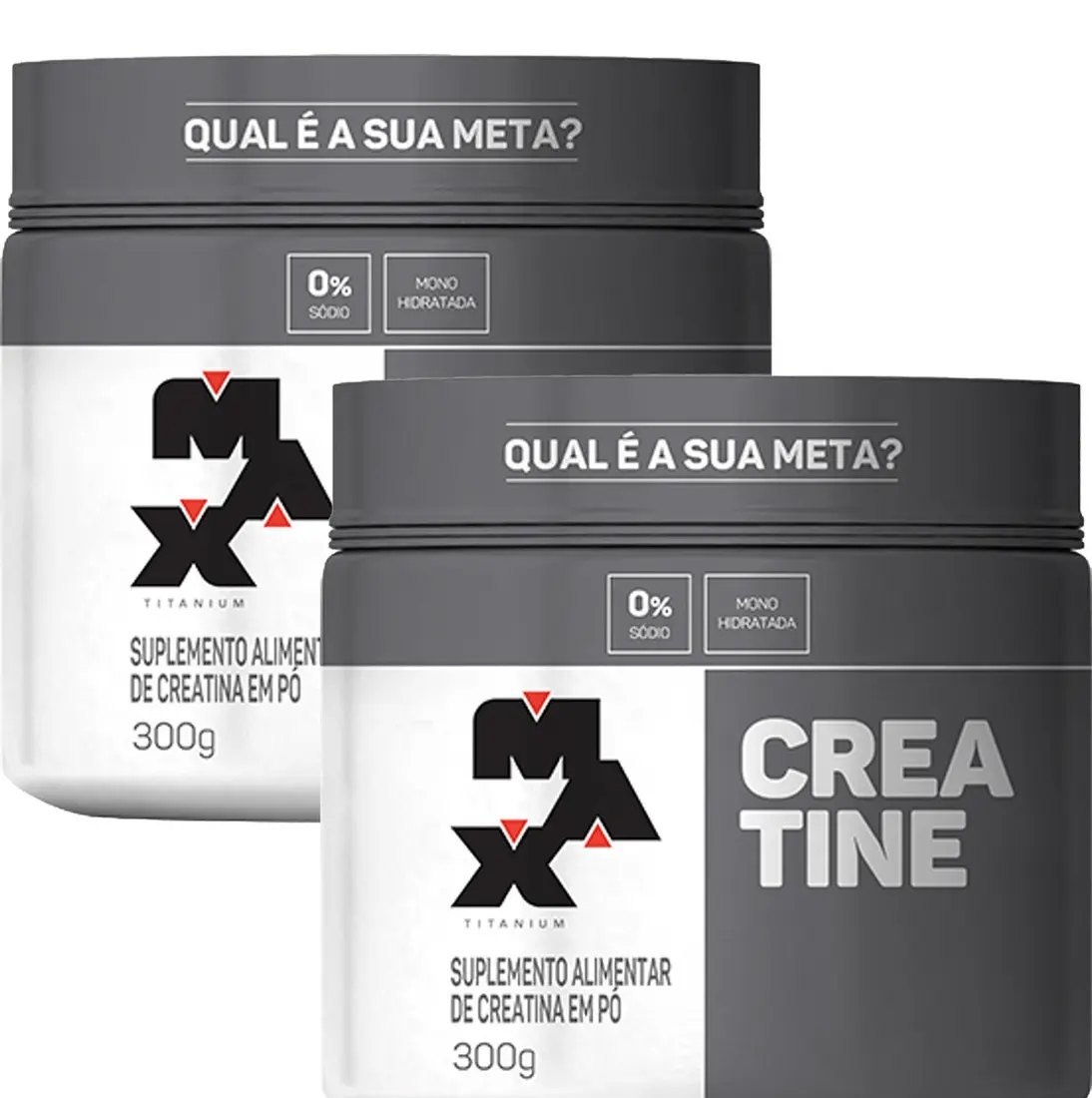 Creatina Max Titanium em pó Sem sabor x 300g 2 un