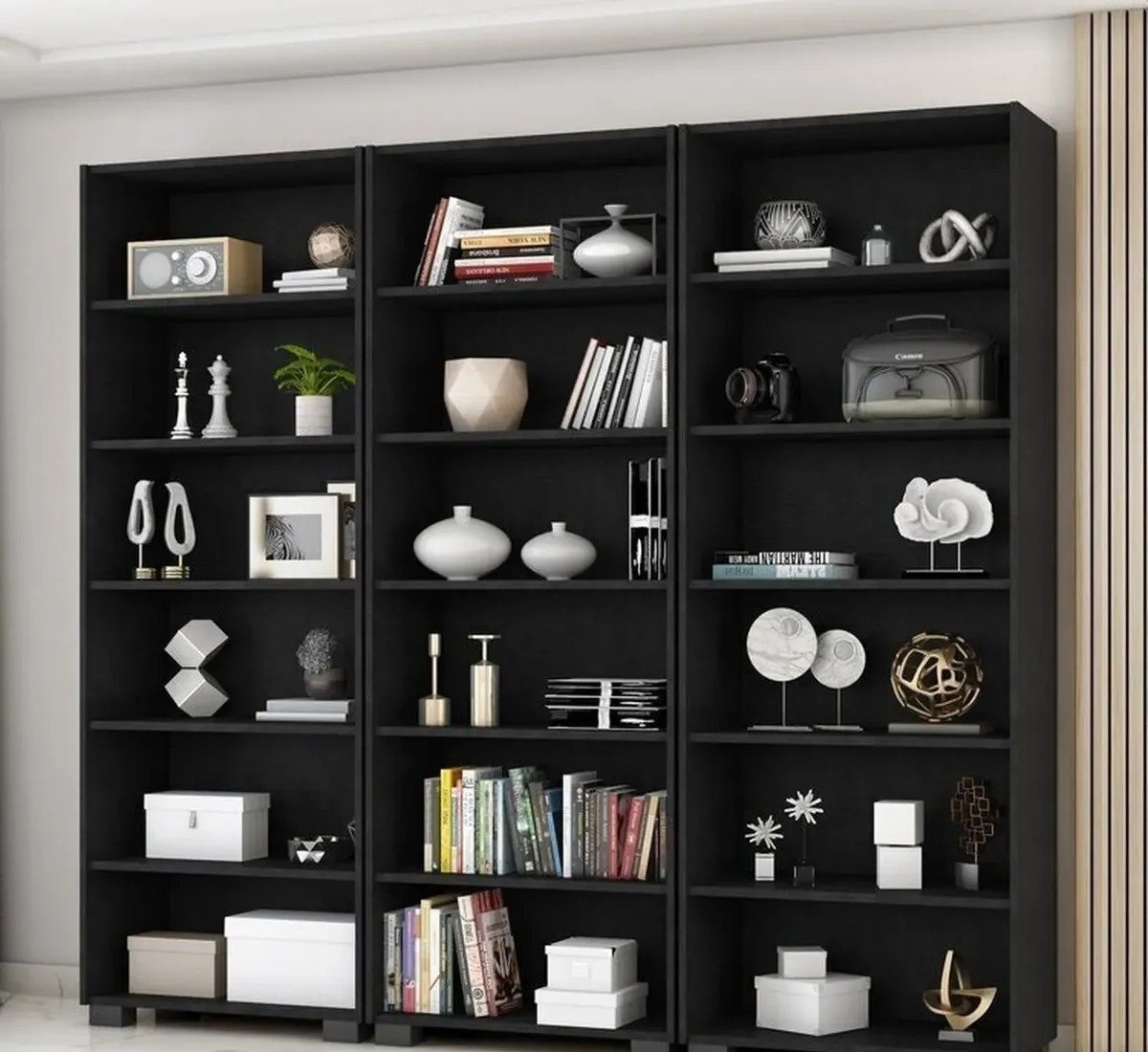 Kit 3 Estantes Para Livros 5 Prateleiras 188cmx181,5cm