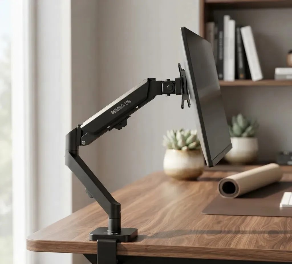 Suporte Articulado Para Monitor 13 a 32 Pistão a Gás Ajustável Zinnia Nimbo 110 Preto